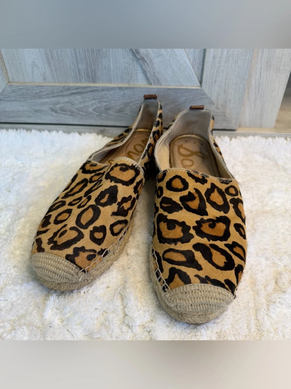 Sam Edelman - Women's Leopard Espadrille Slip On Sandal 8